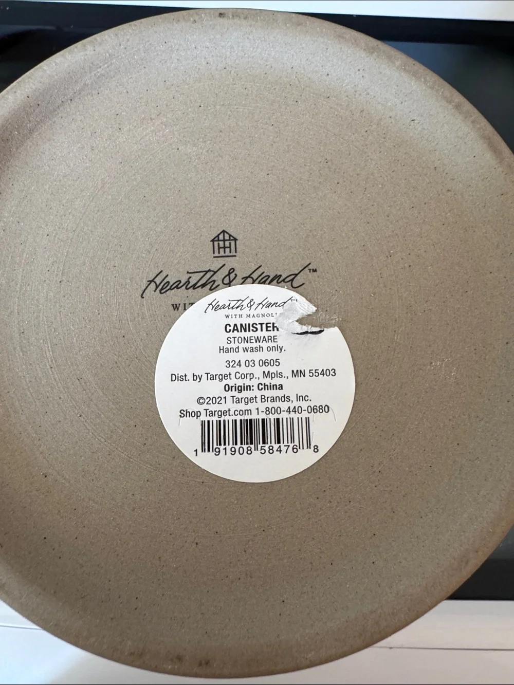Hearth & Hand Stoneware Canister Speckled Farmhouse NEW Medium
